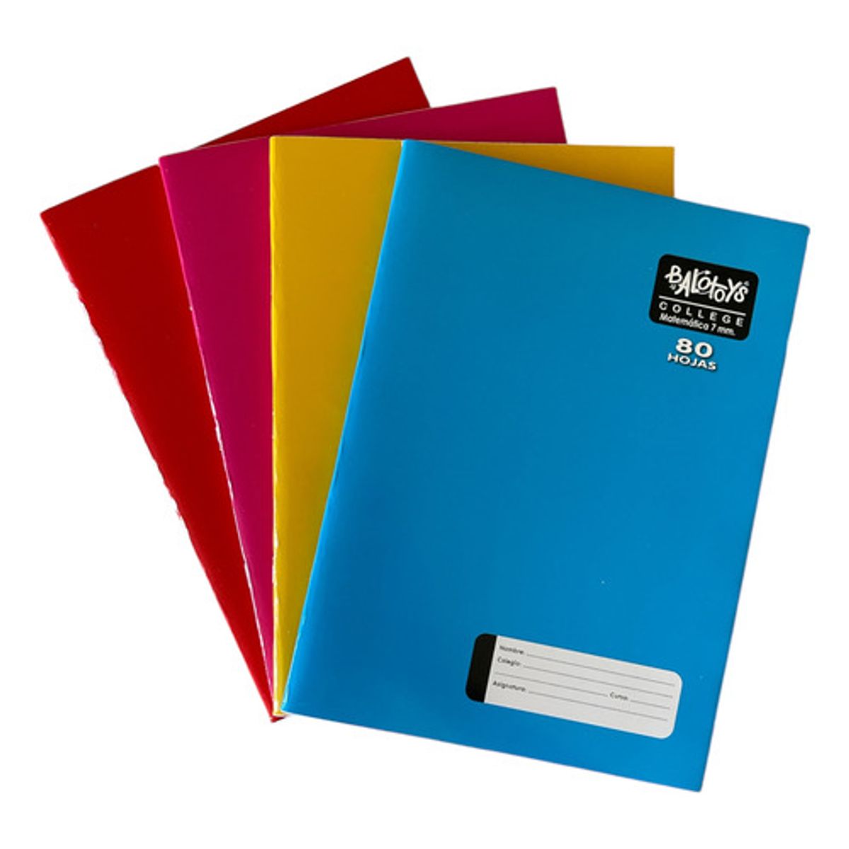 GENERICO - Pack 8 Cuadernos College Balotoys 7mm 80 Hojas