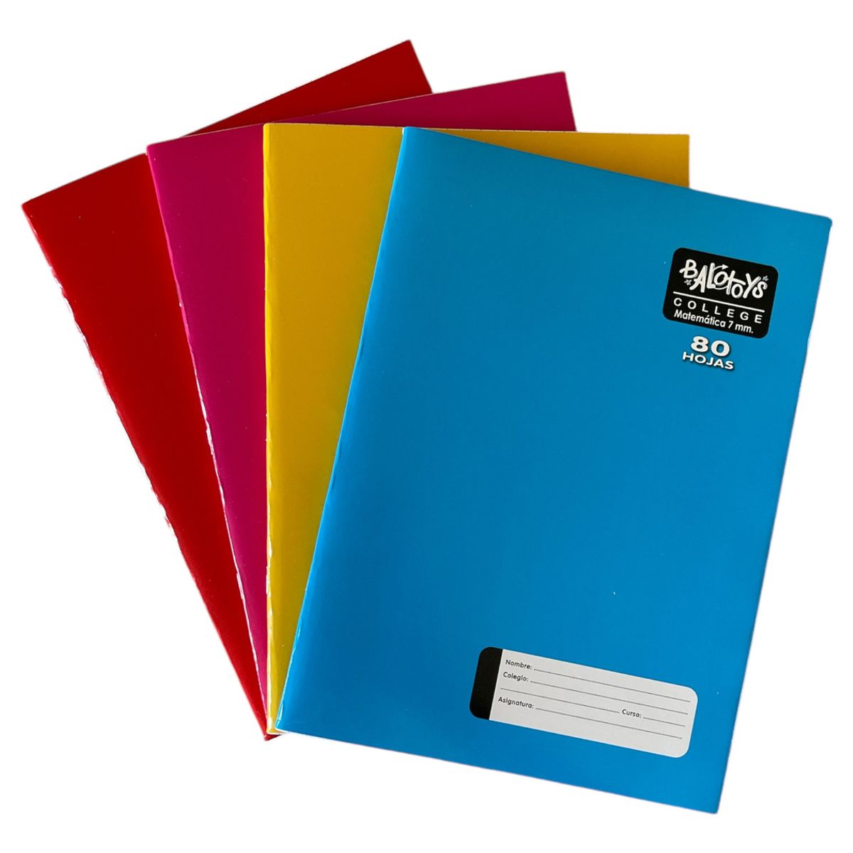 GENERICO - Pack 8 Cuadernos College Balotoys 7mm 80 Hojas