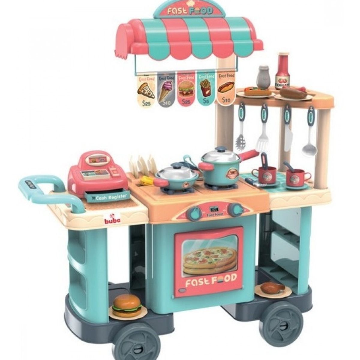 GENERICO - Set Carrito De Comida Rapida Juguete De Ñiños