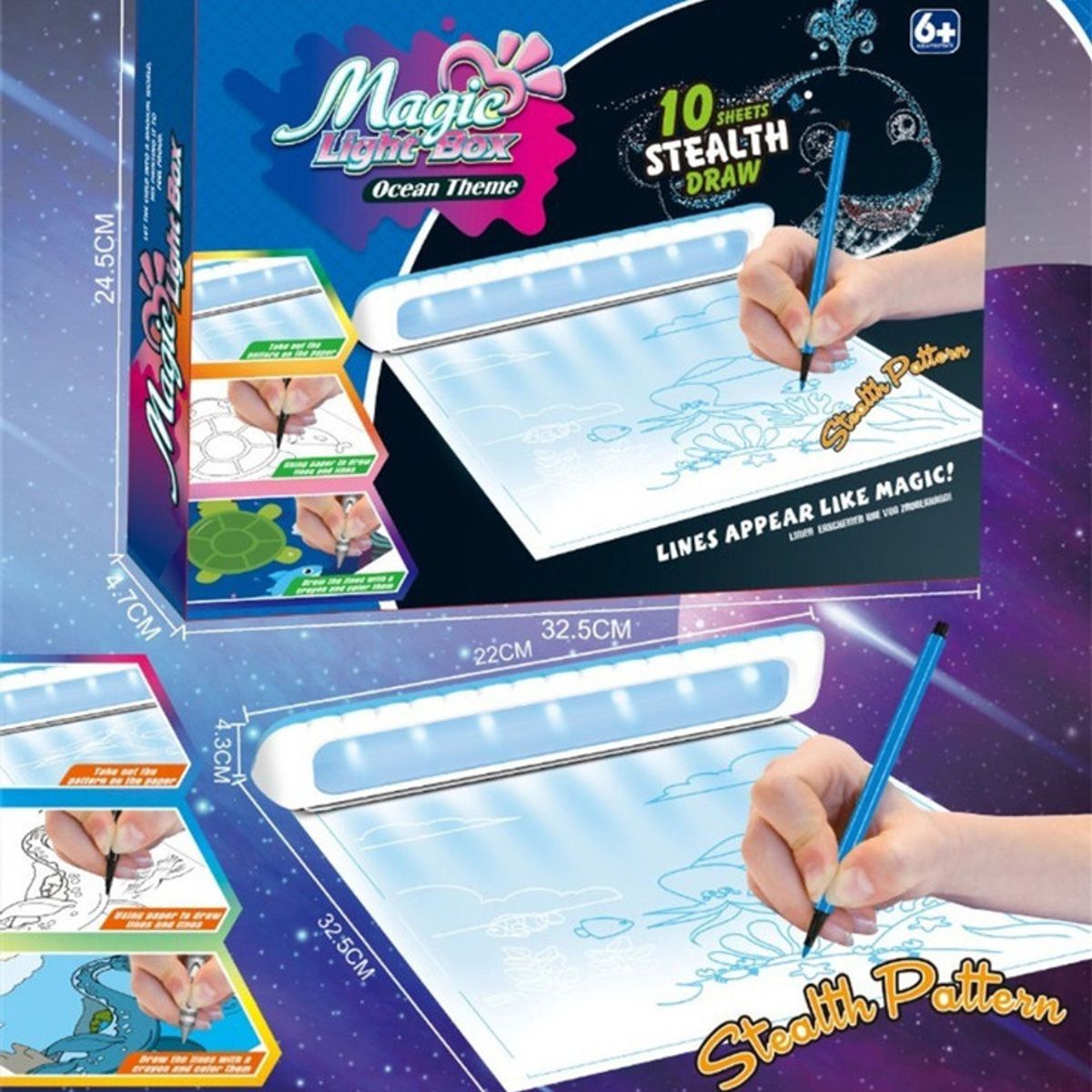 GENERICO - Pizarra Mágica Magic Light Ocean