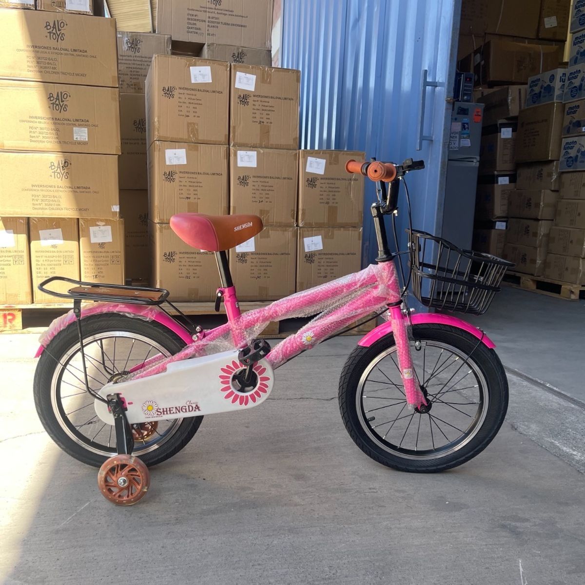 GENERICO - Bicicleta Infantil Shengdi Con Canasto Y Ruedas De Apoyo