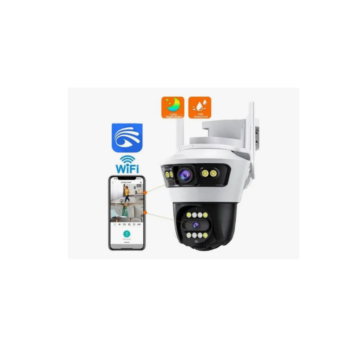 GENERICO - Camara De Seguridad Dual Exterior Ip66 Blanco Jortan4al
