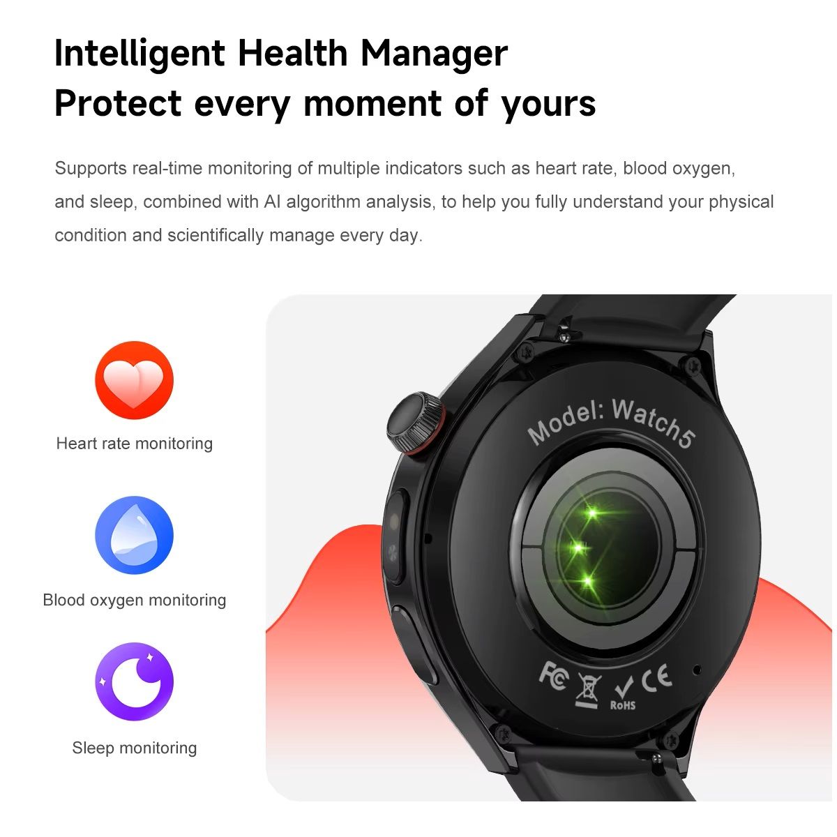 GENERICO - Reloj Inteligente Llamadas Bluetooth Monitoreo de Salud IP67