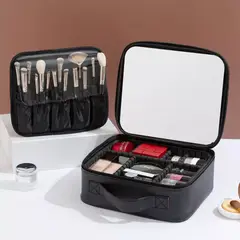 MOVI - COSMETIQUERO CON ESPEJO Y LUZ LED Y ORGANIZADOR