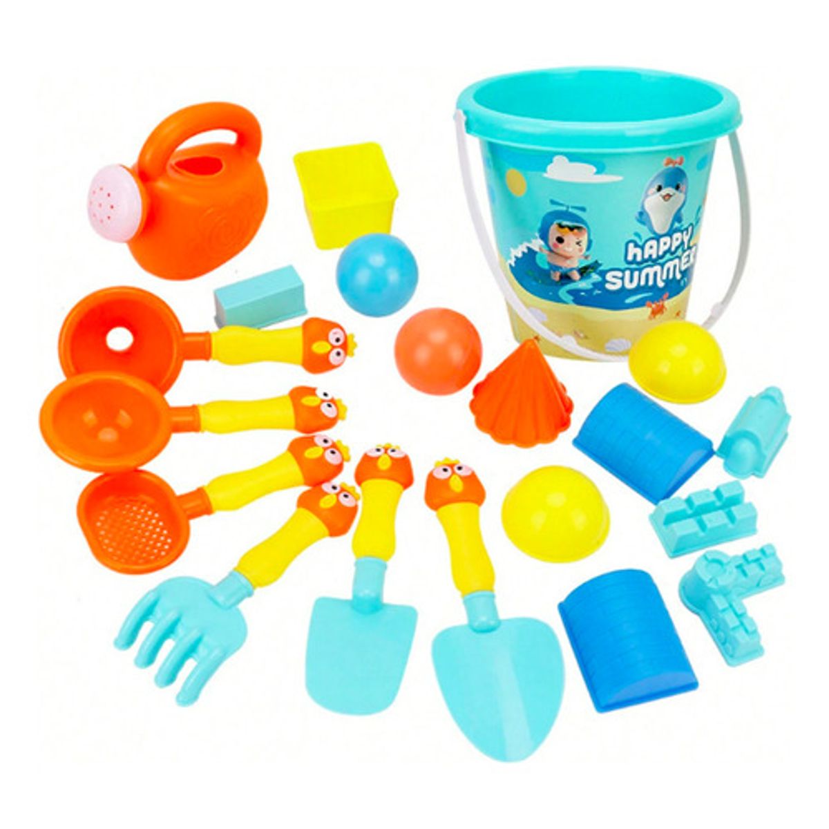 GENERICO - Set Playa Para Niños Balde Playa Verano 20pcs