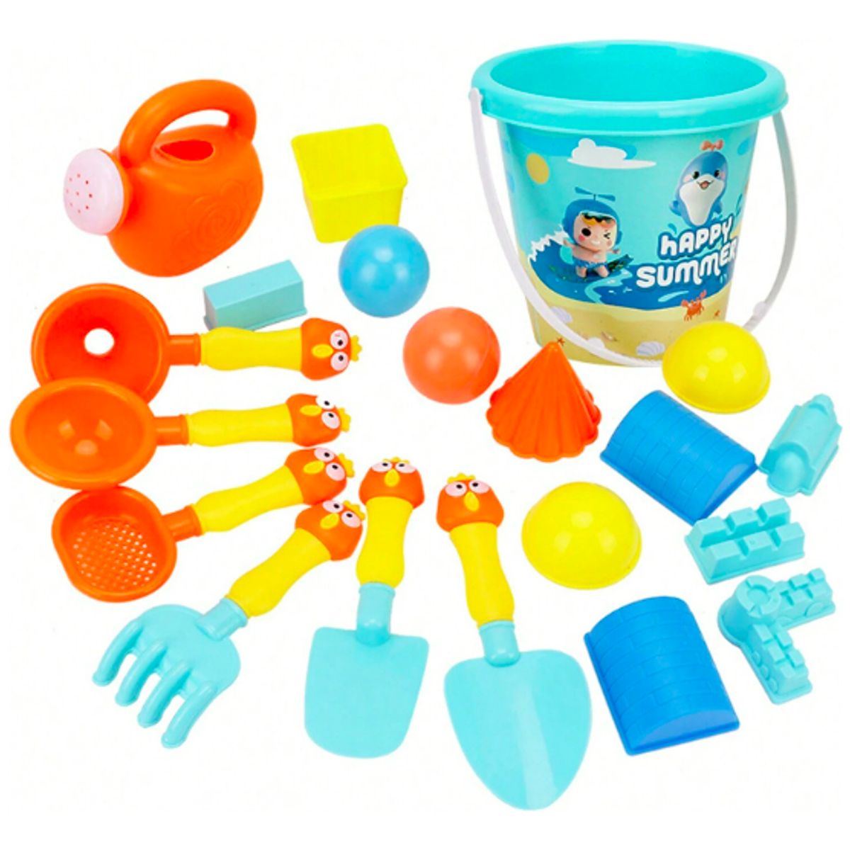 GENERICO - Set Playa Para Niños Balde Playa Verano 20pcs