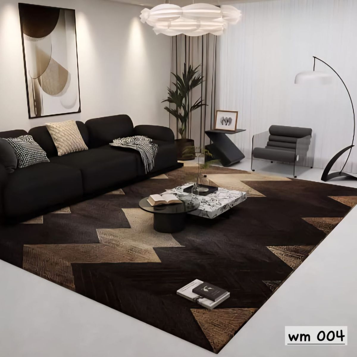 GENERICO - ALFOMBRA PARA LIVING ANTIDESLIZANTE CON DISEÑOS TRIDIMENCIONALES