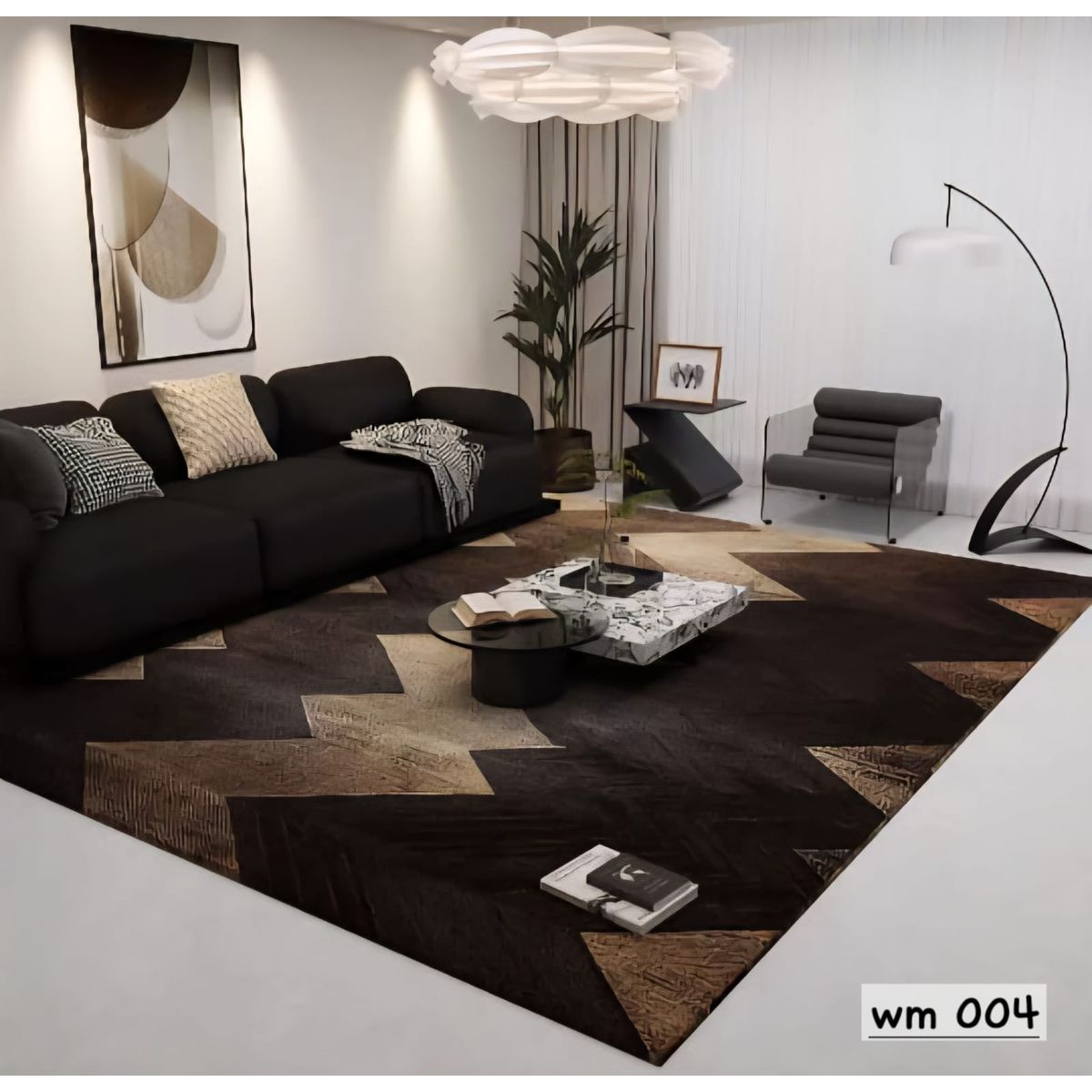 GENERICO - ALFOMBRA PARA LIVING ANTIDESLIZANTE CON DISEÑOS TRIDIMENCIONALES