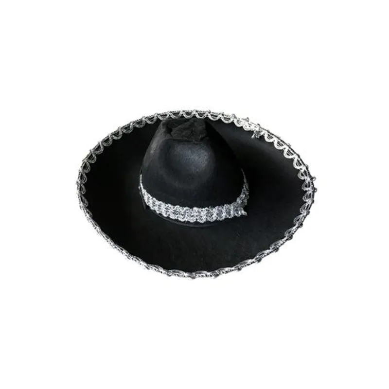 GENERICO - Sombrero Mexicano Plateado Chico 1 Unidad