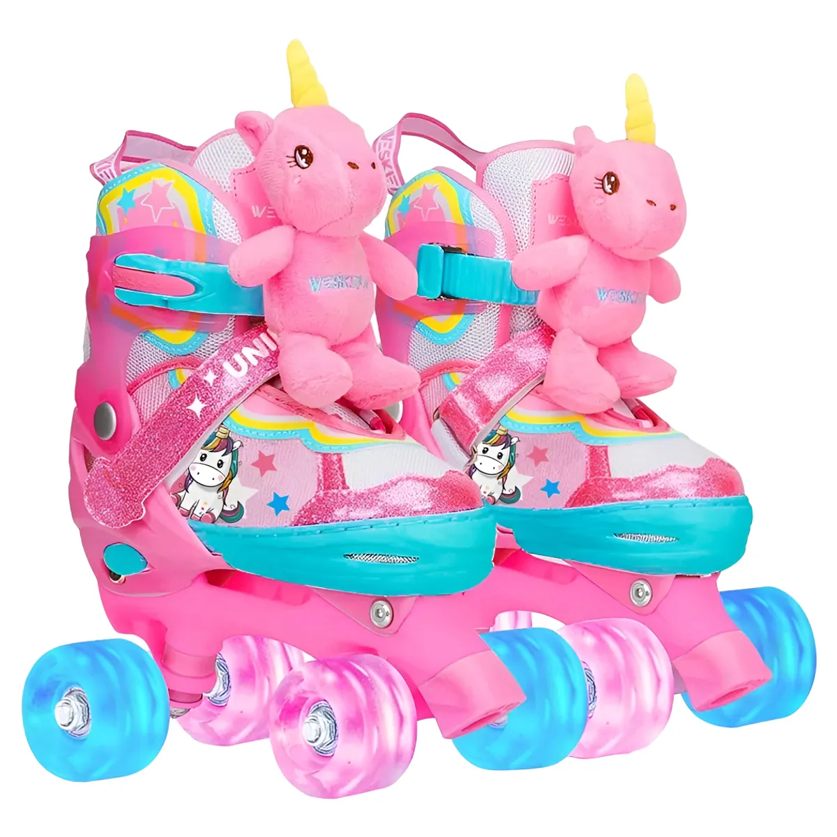 GENERICO - Patin 4 Ruedas Luminosas Y Accesorios Unickawaii