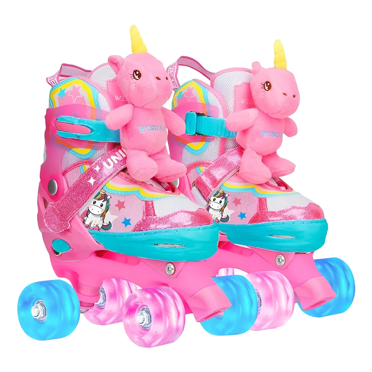 GENERICO - Patin 4 Ruedas Luminosas Y Accesorios Unickawaii