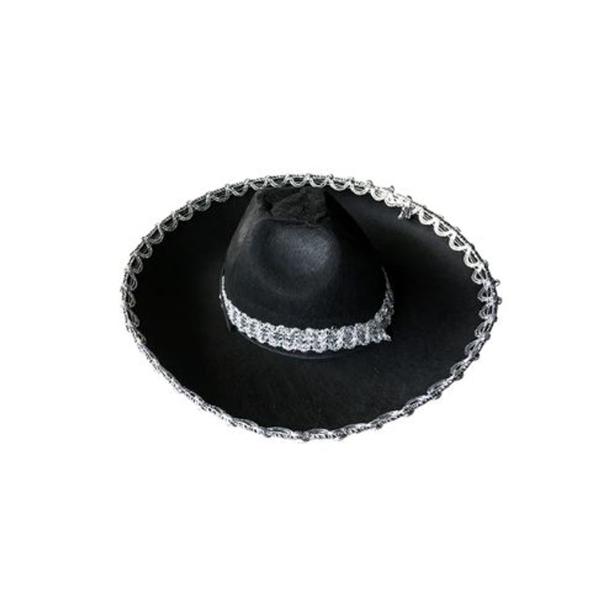 GENERICO - Sombrero Mexicano Plateado Grande 1 Unidad