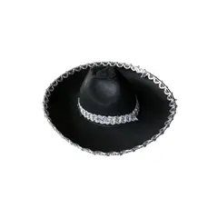 GENERICO - Sombrero Mexicano Plateado Grande 1 Unidad