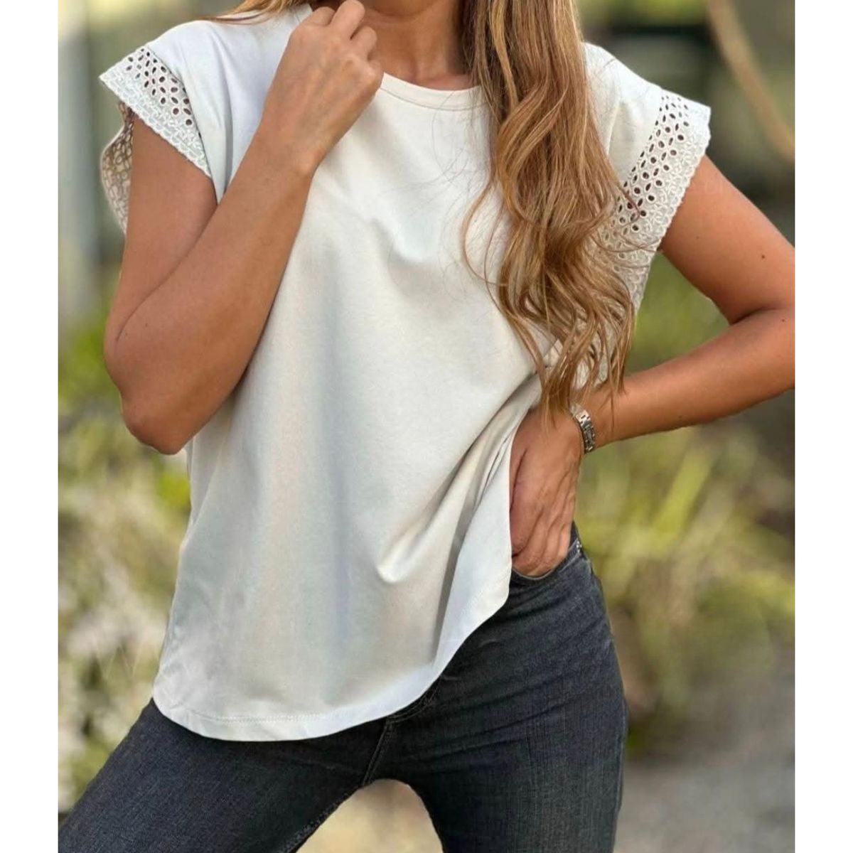 ARRAKASTA - Polera de algodón elasticada