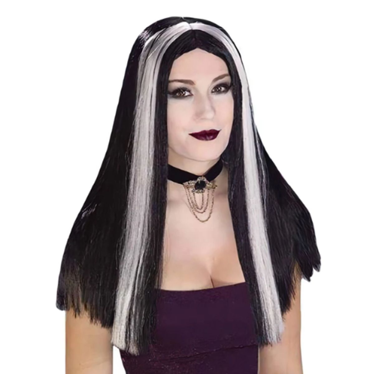 GENERICO - Peluca Personajes Morticia 160 Gramos 1 Unidad