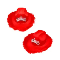 GENERICO - Sombrero Vaquero Corona Rojo 1 Unidad