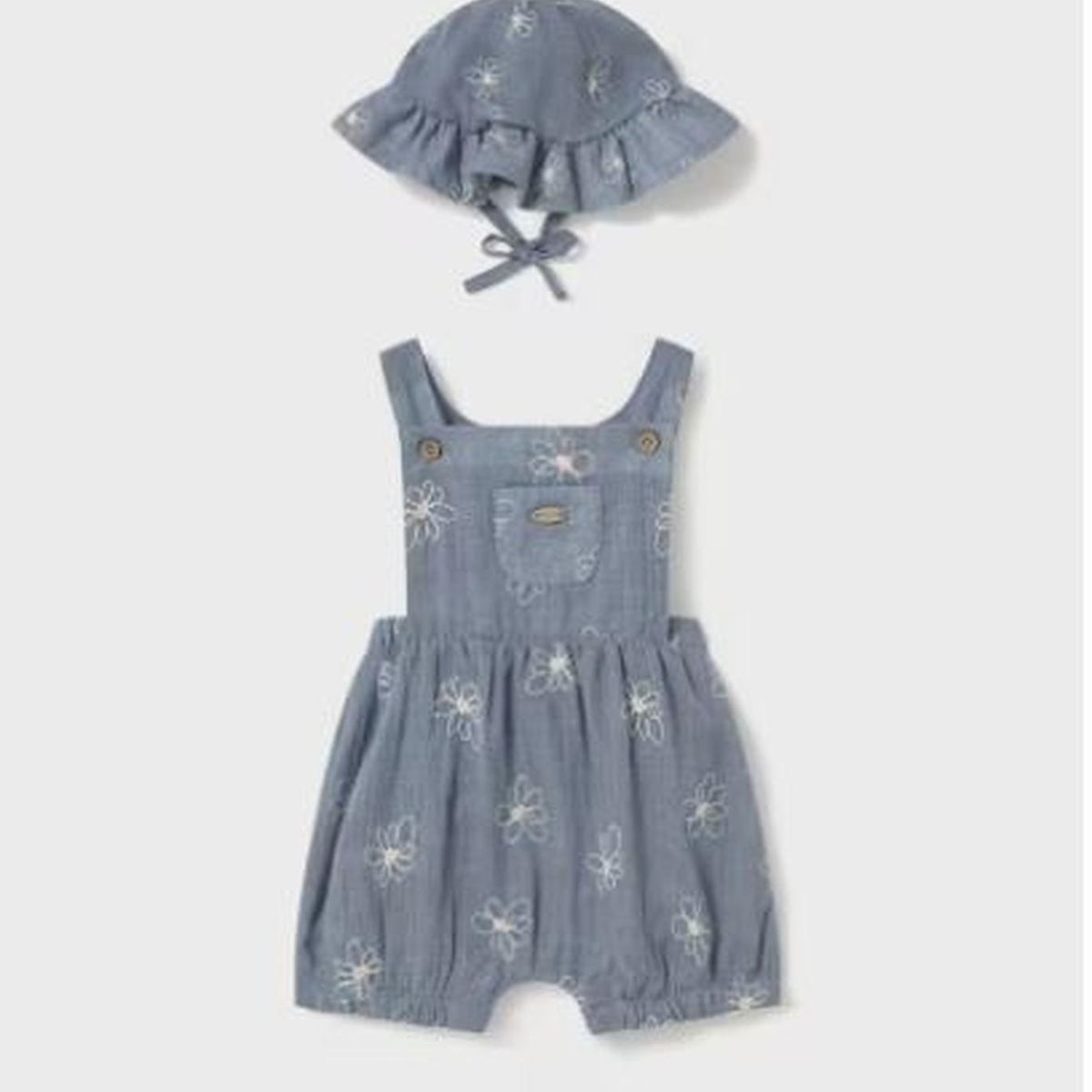 MAYORAL - Peto con gorro bordado recién nacida