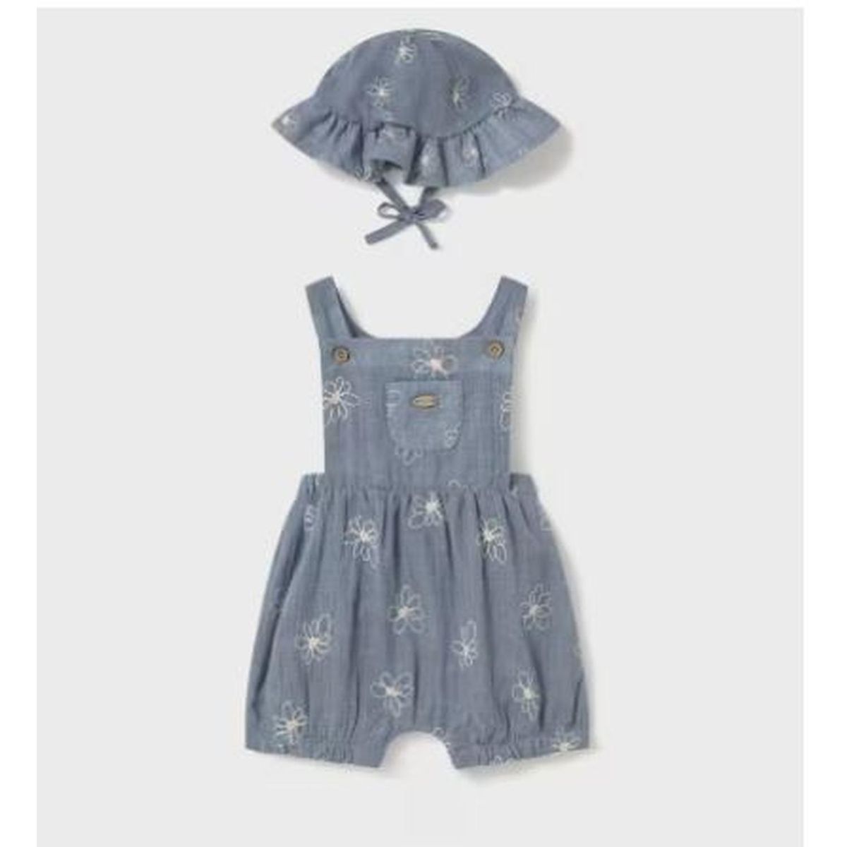 MAYORAL - Peto con gorro bordado recién nacida