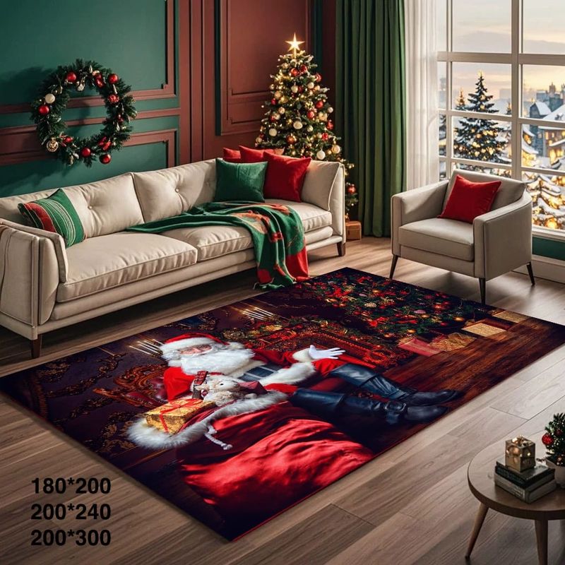 GENERICO - Alfombras de Navidad Para Living 300x200cm Viejo Pascuero