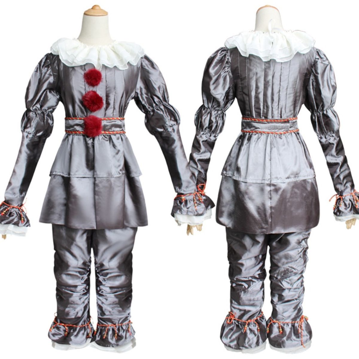 GIOIO - Disfraz Payaso Terror Halloween Adultos Cosplay XS