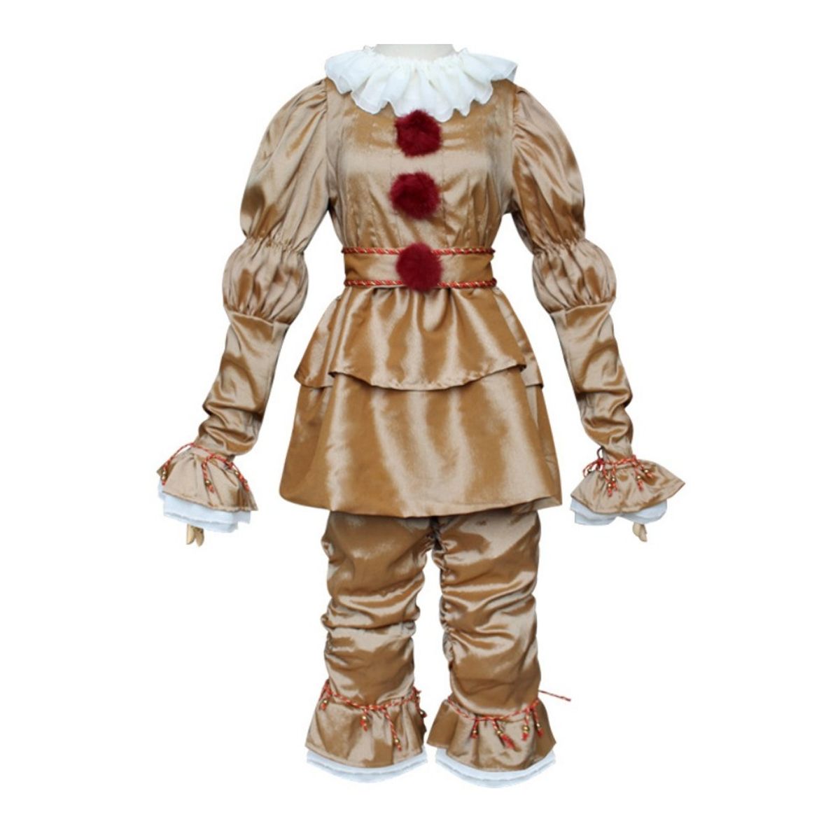 GIOIO - Disfraz Payaso Dorado Terror Halloween Adultos Cosplay XXXL