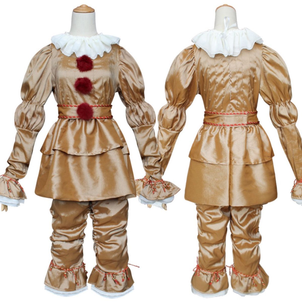 GIOIO - Disfraz Payaso Dorado Terror Halloween Adultos Cosplay XXXL