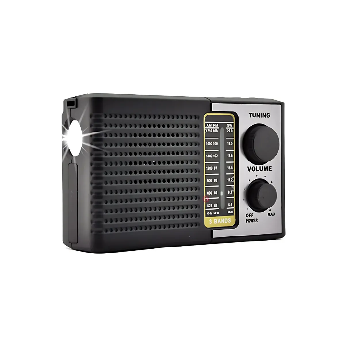 TECNOLAB - Radio Portátil AMFMSW Con Panel Solar USB Y Luz LED - PS