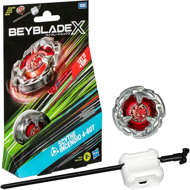 HASBRO - Beyblade X Kit Inicial Scythe Incendio 4-60t Color Rojo