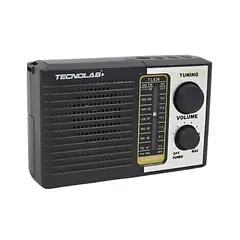 TECNOLAB - Radio Portátil AMFMSW Solar USB SD con Linterna - SC