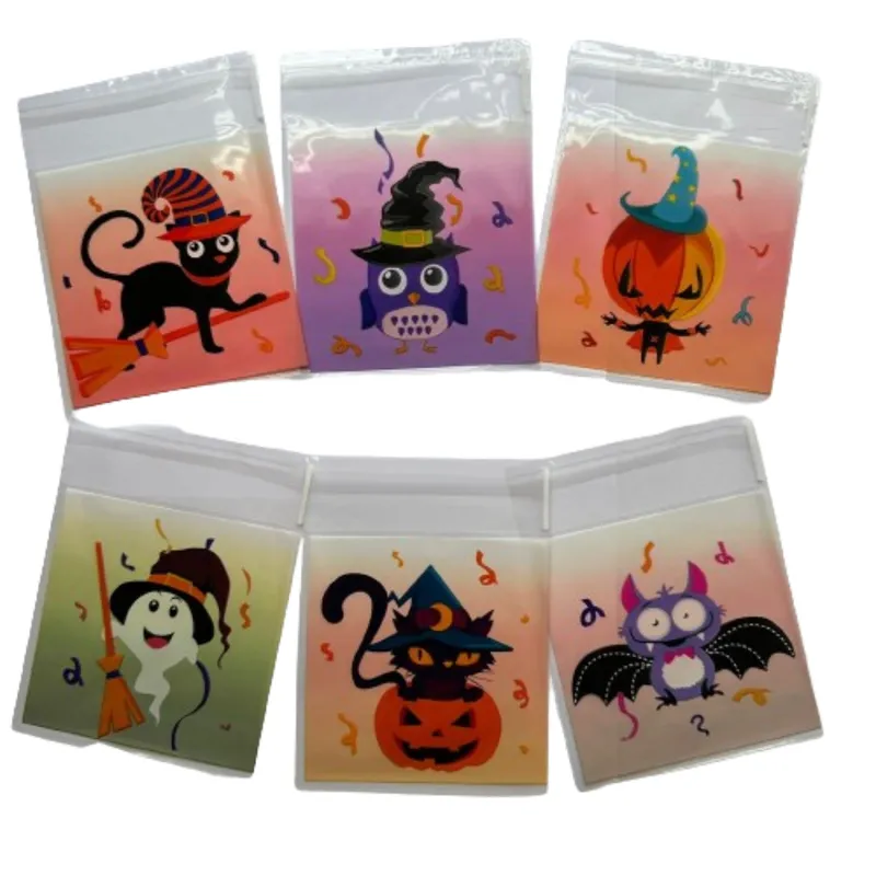 GENERICO - Bolsas Halloween D 10x10+2cm autoadhesivas 100 un
