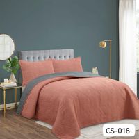 Cobertor de verano tipo Quilt con fundas - Reversible 2 Plazas - Coral