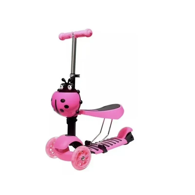 GENERICO - Scooter Monopatín 3 En 1 Ajustable Niño Niña Chinita Luces Led Variedades