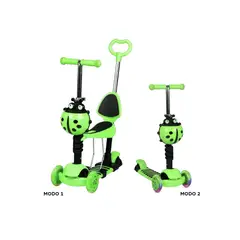 GENERICO - Scooter Monopatín 3 En 1 Ajustable Niño Niña Chinita Luces Led Variedades