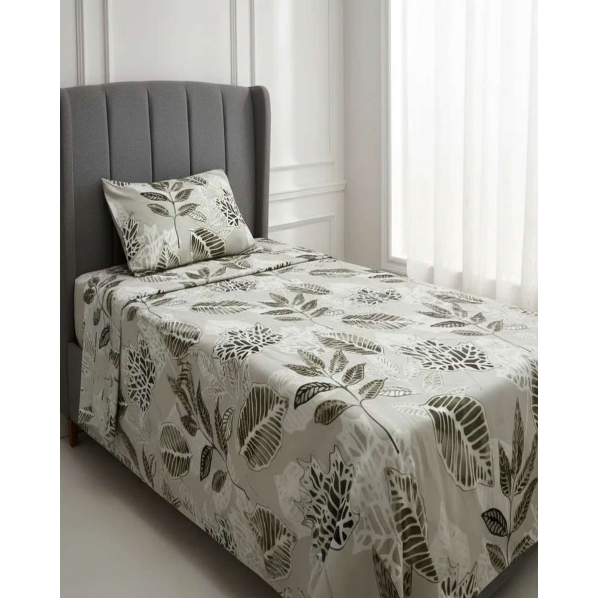 GENERICO - Juego de Sábanas plaza y media Adulto hojas