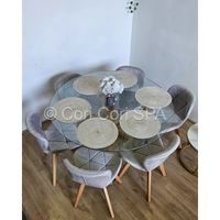 Comedor Warwick 120cm + 6 Sillas Mariposa Velvet