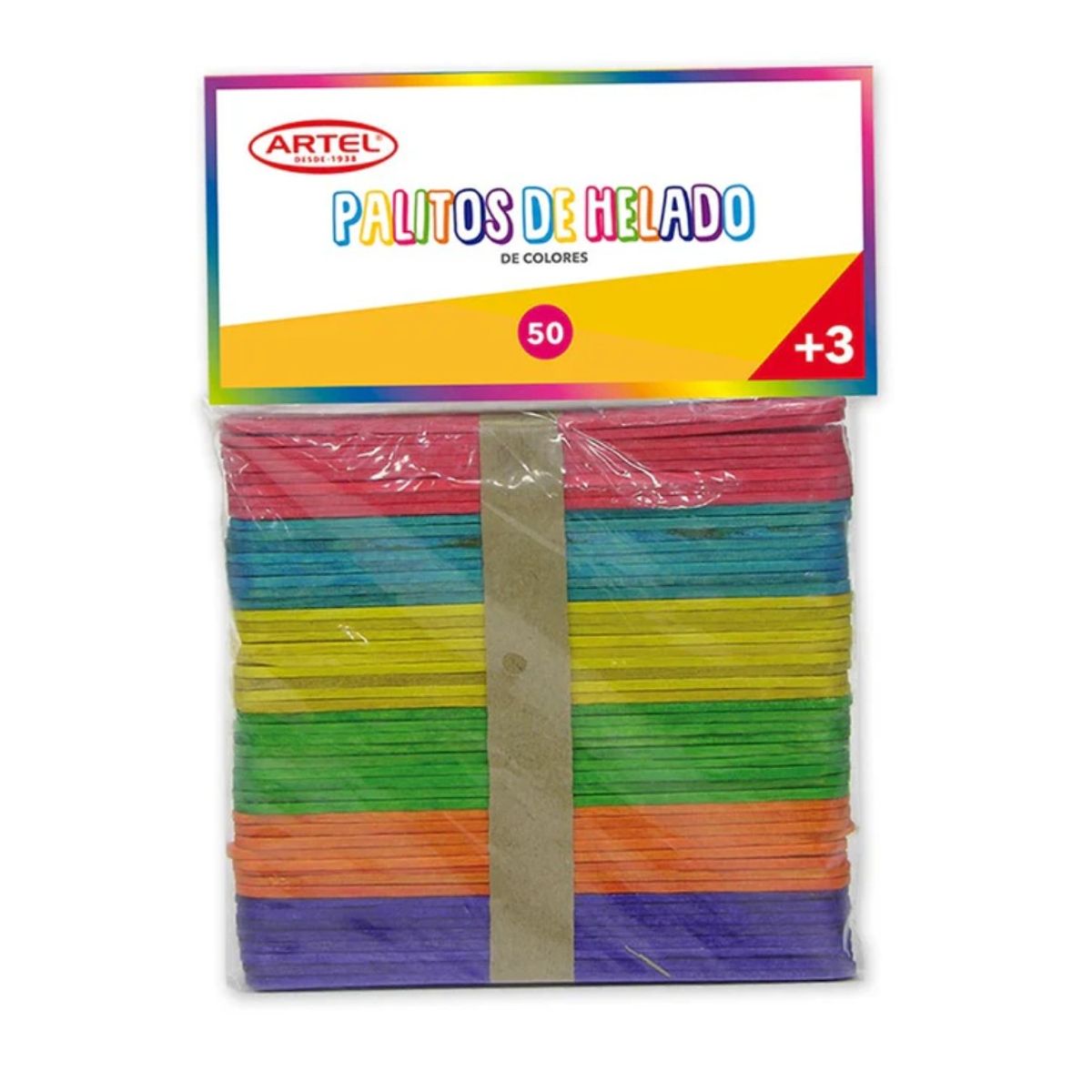 ARTEL - Palos De Helado Delgado 50 Unidades Colores Surtidos