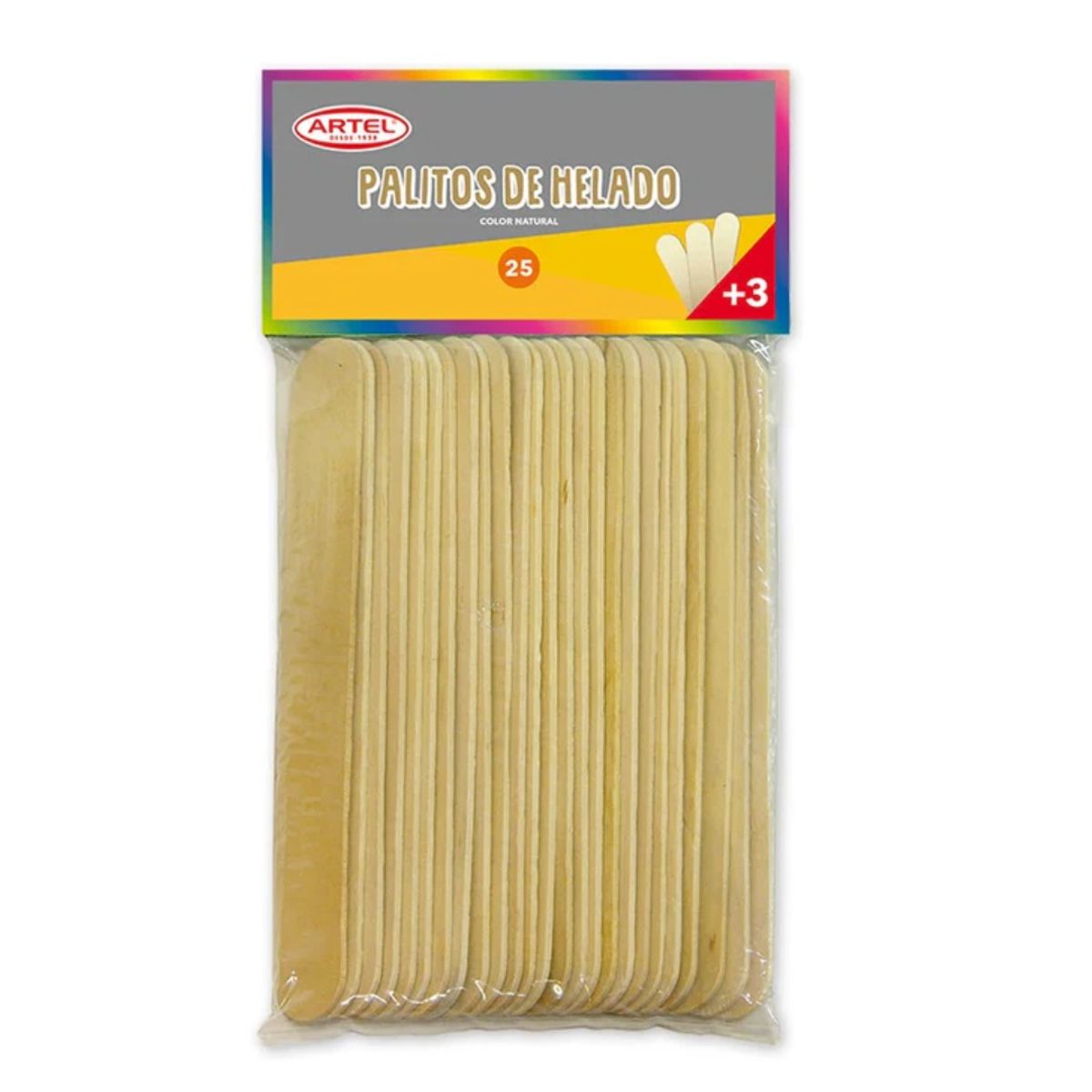 ARTEL - Bolsa 25 Palos De Helados Grande Natural
