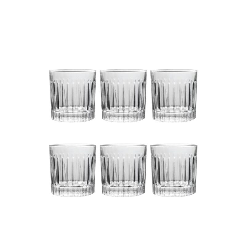 GENERICO - Set 6 Vasos Vidrio Whisky Vitange 300ml Elegante