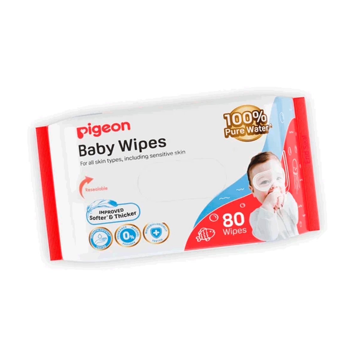 PIGEON - Toallitas Húmedas Baby Wipes 99% Agua 82u Pack X3 Pigeon