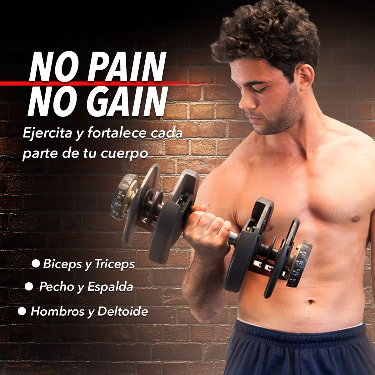 ATLETIS - Mancuerna Ajustable Automática 24 Kg Negro