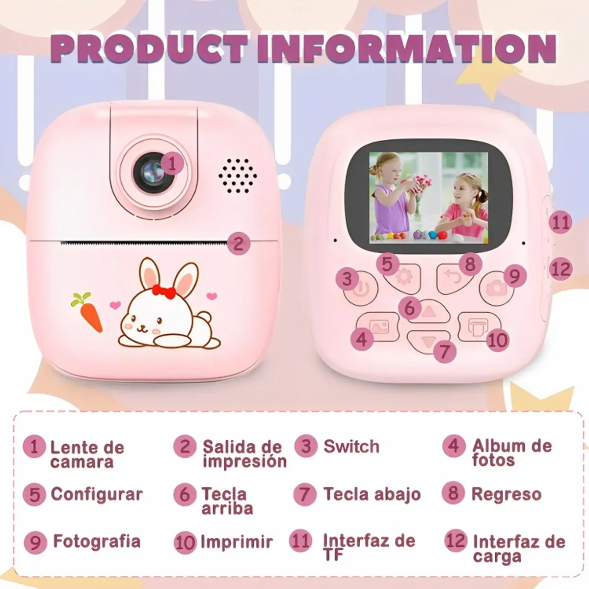 GENERICO - Cámara Digital Para Niños Rosado