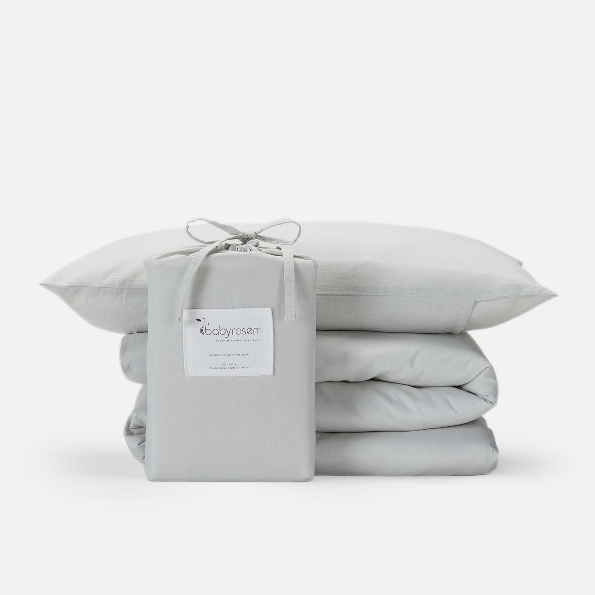Funda De Plumón Cuna Lino Salvia, marca BABYROSEN - Foto Principal