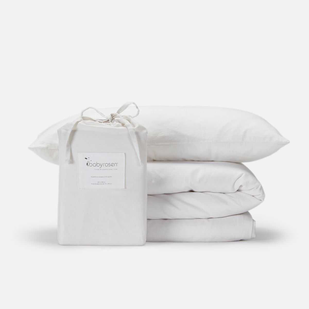 BABYROSEN - Funda De Plumón Cuna Lino Blanco