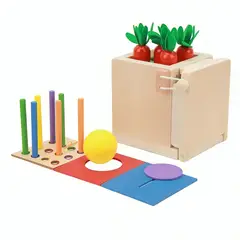 GENERICO - Juguete De Madera Cubo Encaje Didáctico 4en1