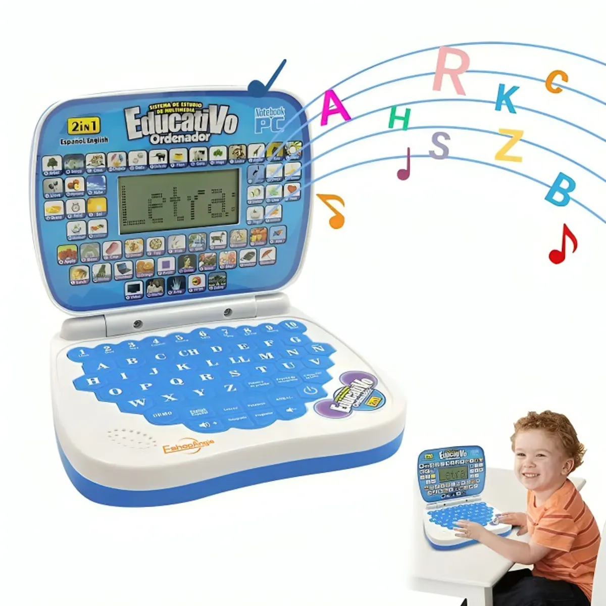 GENERICO - Laptop De Juguete Educativa Con Pantalla Azul