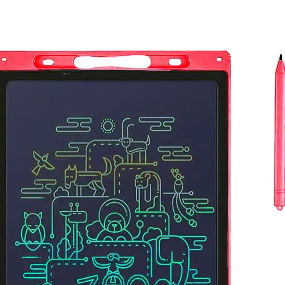 GENERICO - Pizarra Mágica Tablet Dibujo Lcd 12 Pulgadas Rojo
