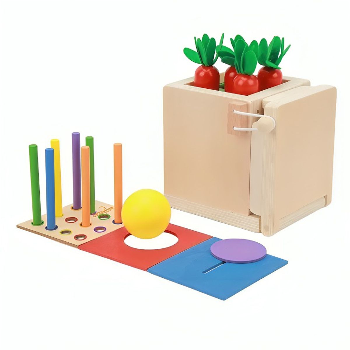 GENERICO - Juguete De Madera Cubo Encaje Didáctico 4en1