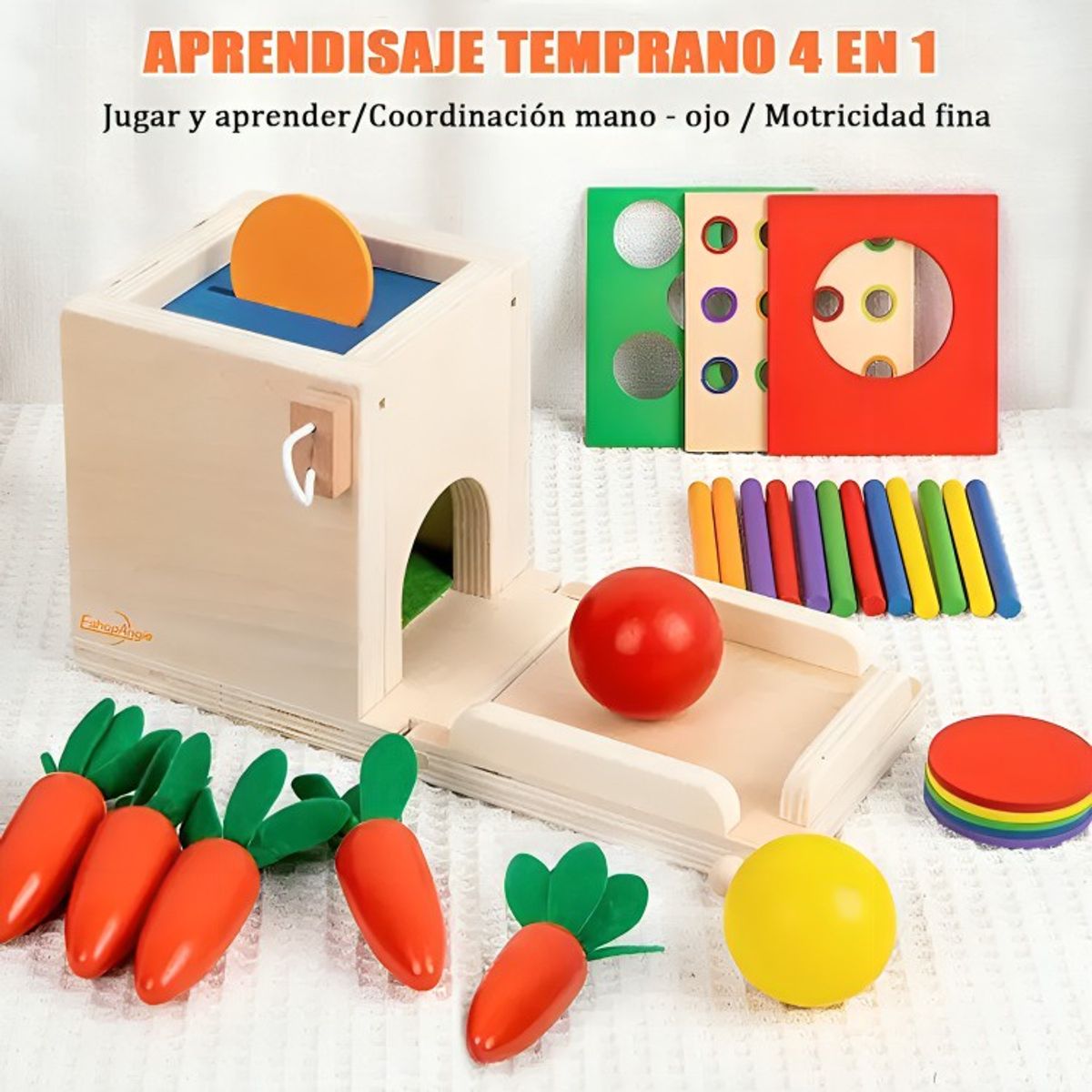 GENERICO - Juguete De Madera Cubo Encaje Didáctico 4en1