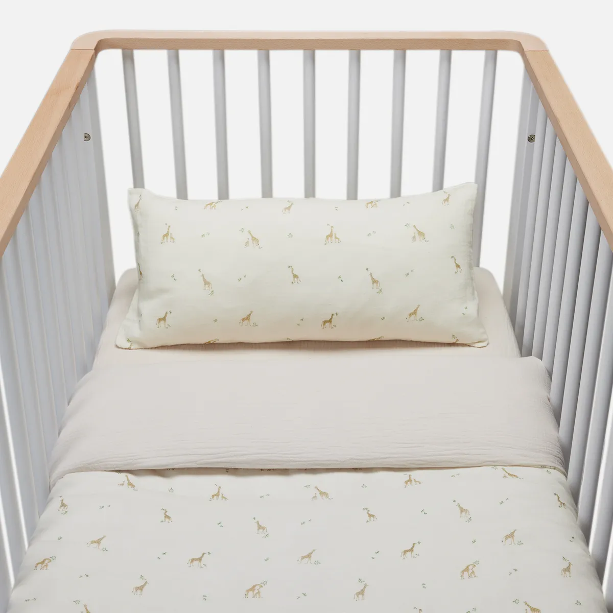 BABYROSEN - Funda de Plumón Cuna Muselina Reversible Jirafas