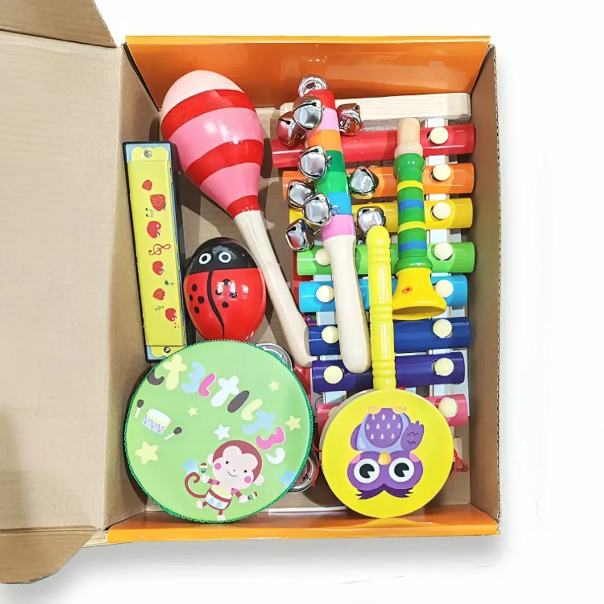GENERICO - Set 8 Instrumento Musicales  Madera Para Niños